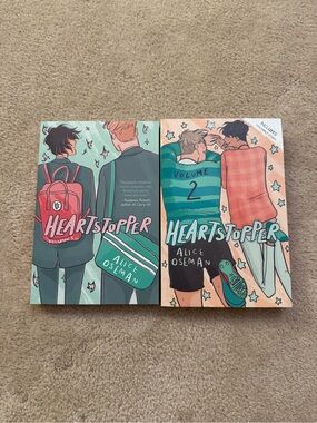 Heartstopper by Alice Oseman Volumes 1-2 Graphic Novels - Pink & Teal Covers